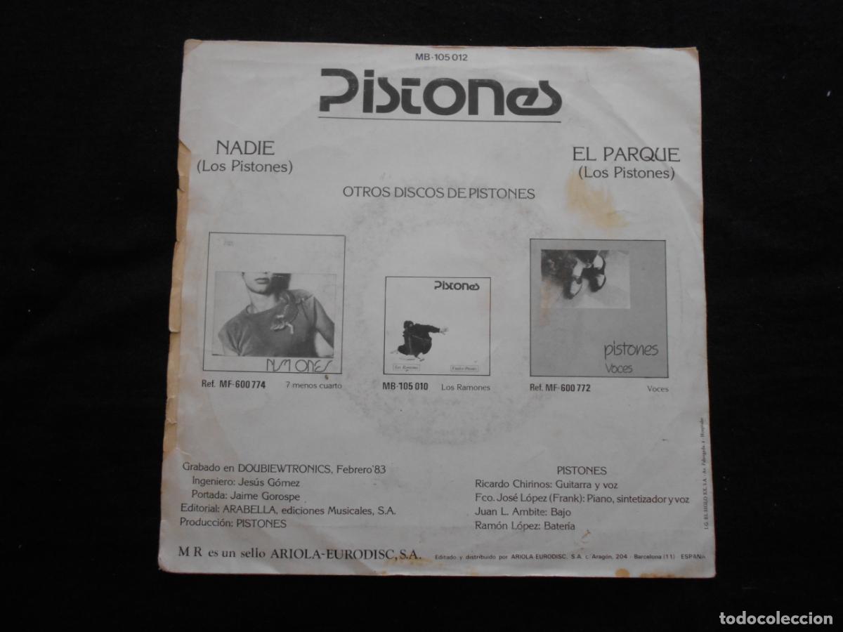Discos de vinilo: PISTONES // NADIE - EL PAEQUE // A&Ntilde;O 1983 - Foto 2
