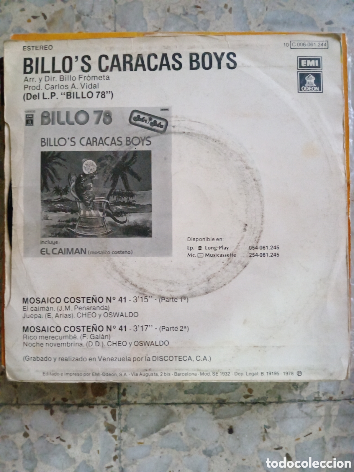 Discos de vinilo: SGL BILLO&acute;S CARACAS EL CAIMAN 1978 - Foto 2