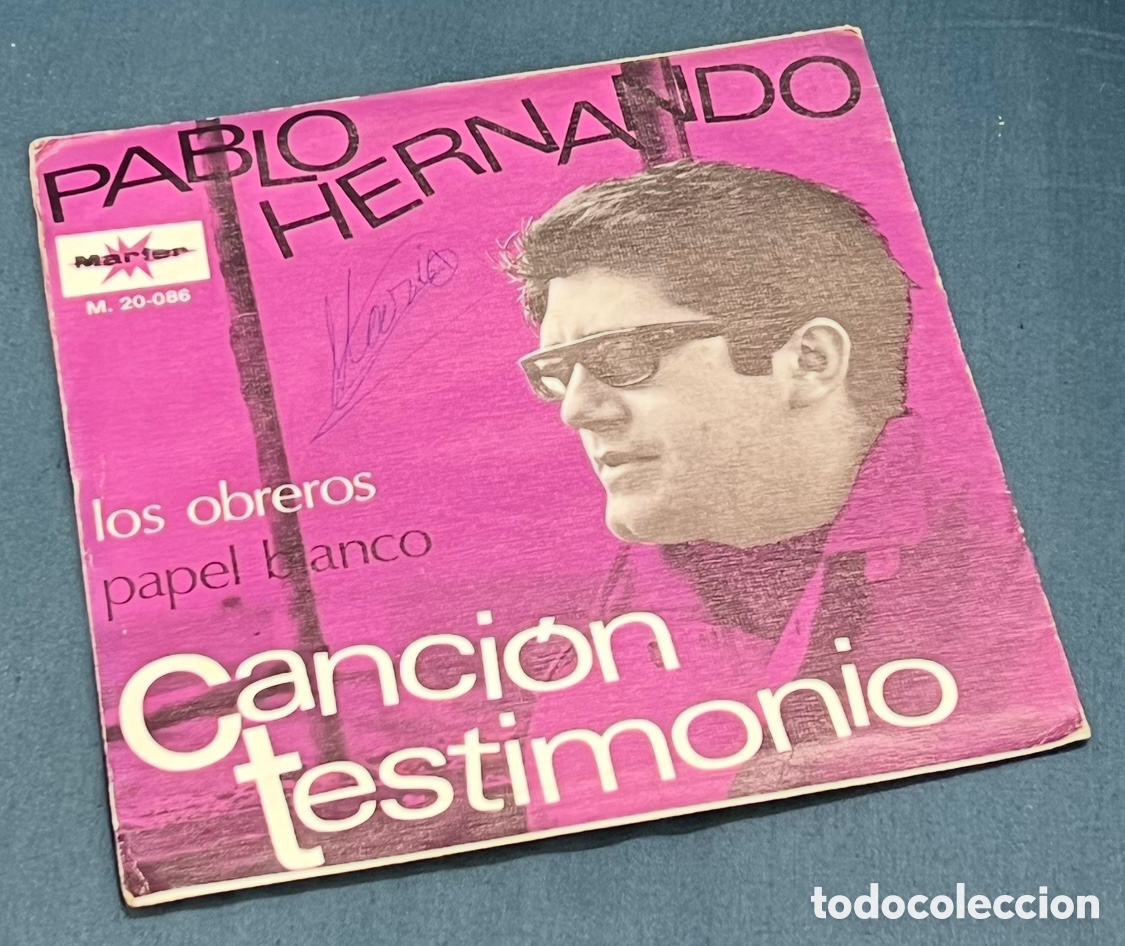 Discos de vinilo: Disco Vinilo Single. Pablo Hernando. &ldquo;Los obreros&rdquo;. 1969. - Foto 2