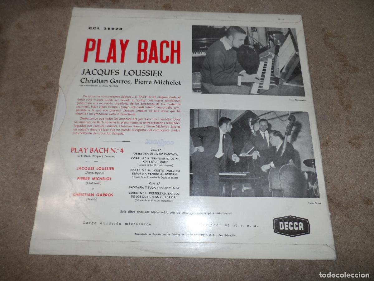 Discos de vinilo: JACQUES LOUSSIER - PLAY BACH 4 (SPAIN 1964) - Foto 2