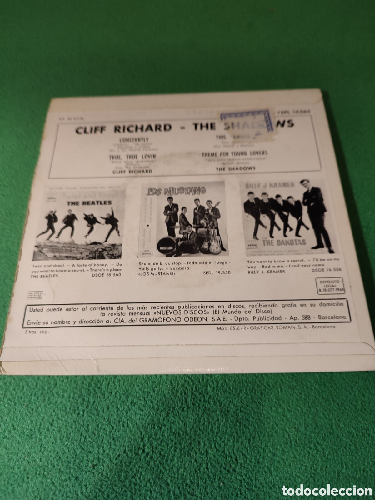 Discos de vinilo: Cliff Richard & The Shadows - Theme for Young lovers + 3 - Foto 2