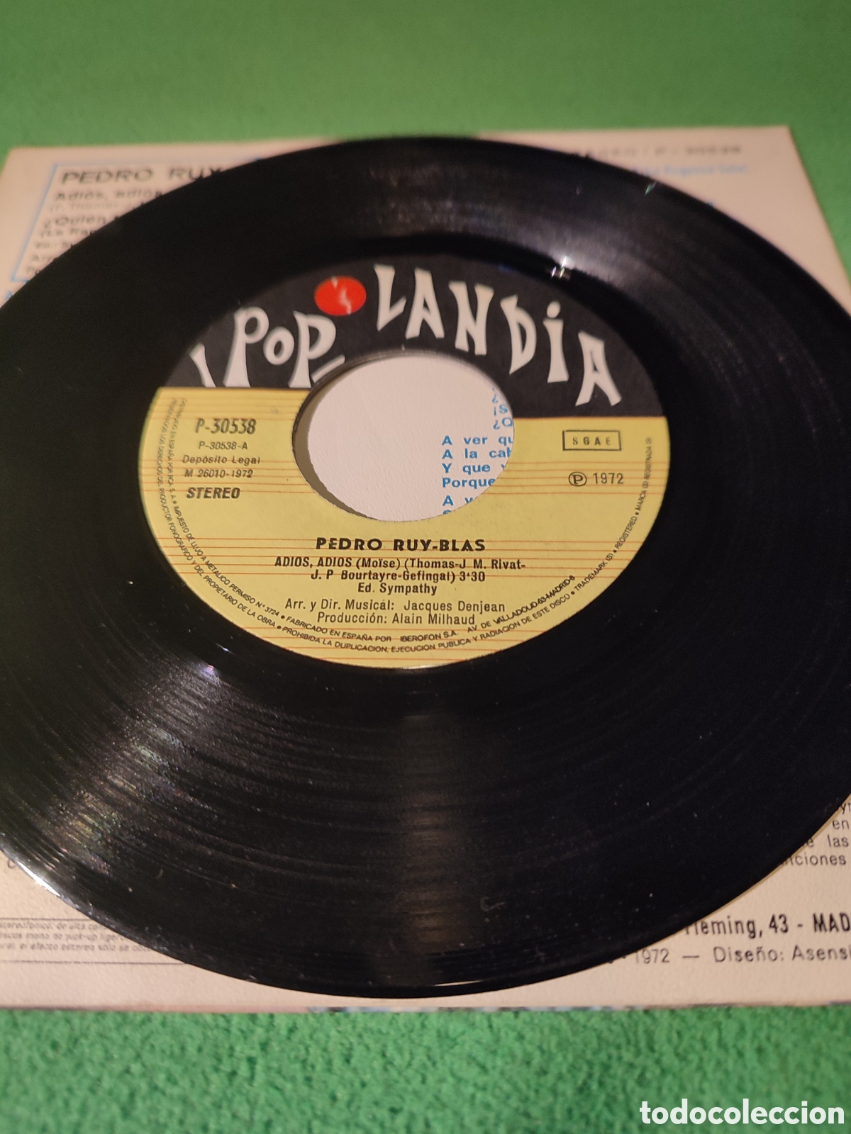 Discos de vinilo: Pedro Ruy-Blas - Adi&oacute;s, adi&oacute;s 1972 - Foto 3