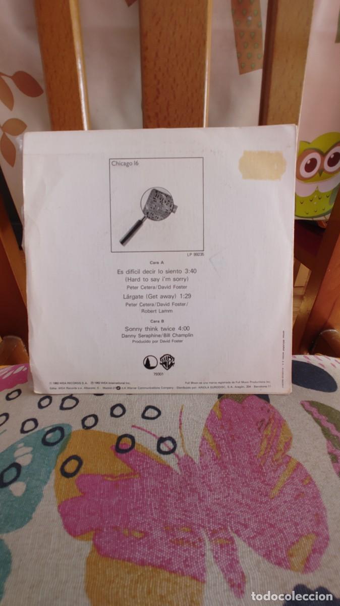 Discos de vinilo: CHICAGO-EP ES DIFICIL DECIR LO SIENTO + 2 - Foto 2