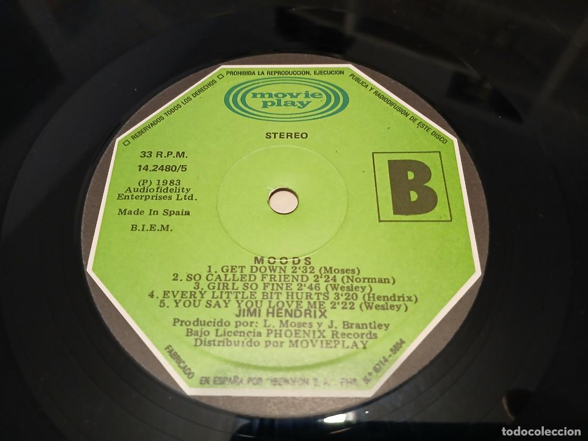 Discos de vinilo: Jimi Hendrix &lrm;&ndash; Moods- (1983) LP disco vinilo - Foto 2