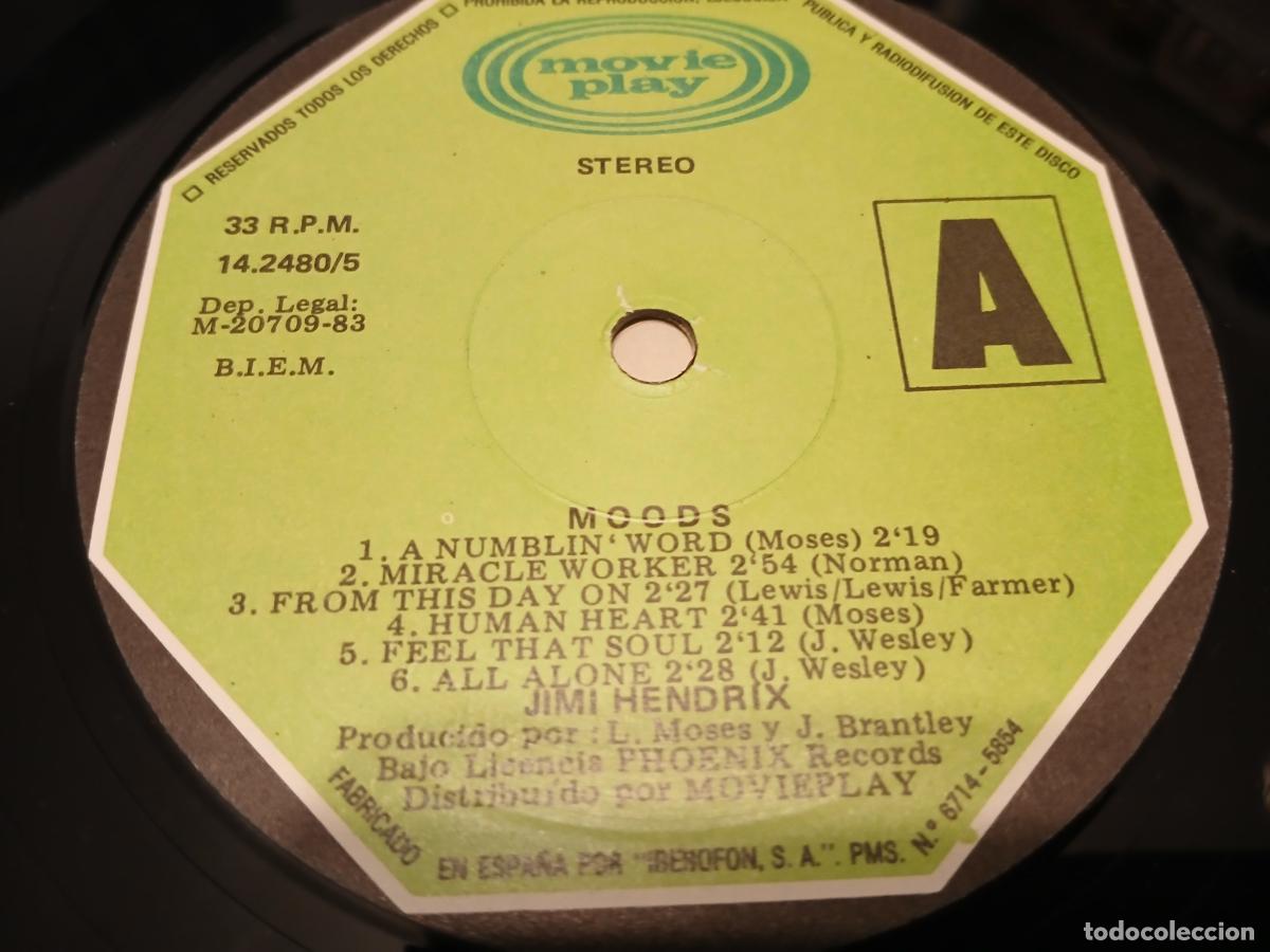 Discos de vinilo: Jimi Hendrix &lrm;&ndash; Moods- (1983) LP disco vinilo - Foto 3
