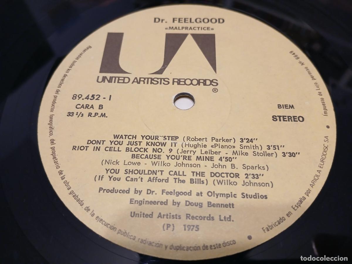Discos de vinilo: Dr. Feelgood &lrm;&ndash; Malpractice- (1975) LP disco vinilo - Foto 2