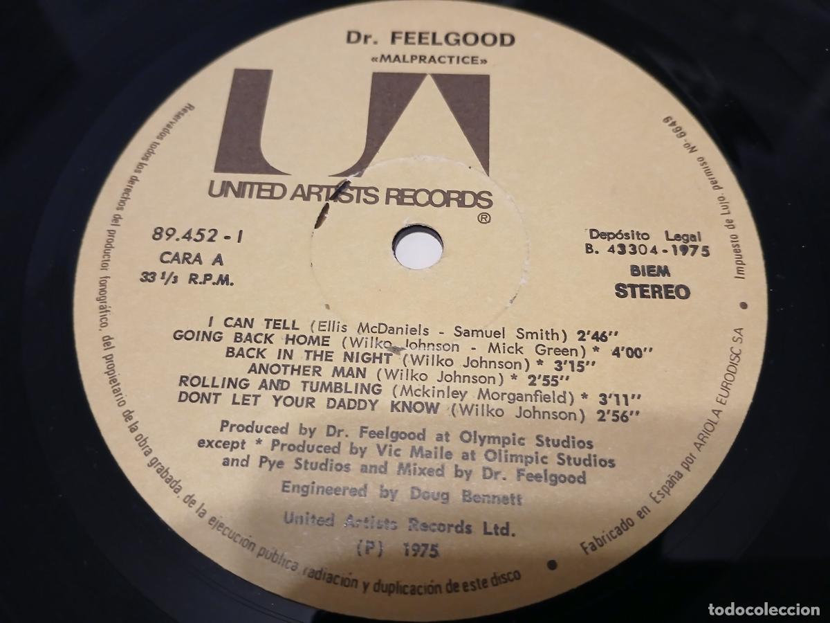 Discos de vinilo: Dr. Feelgood &lrm;&ndash; Malpractice- (1975) LP disco vinilo - Foto 3