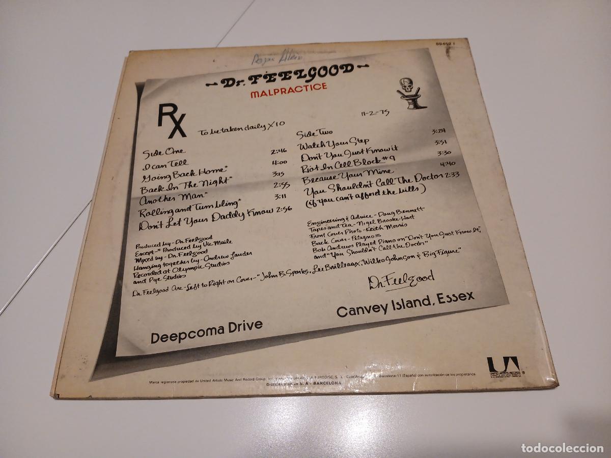 Discos de vinilo: Dr. Feelgood &lrm;&ndash; Malpractice- (1975) LP disco vinilo - Foto 8