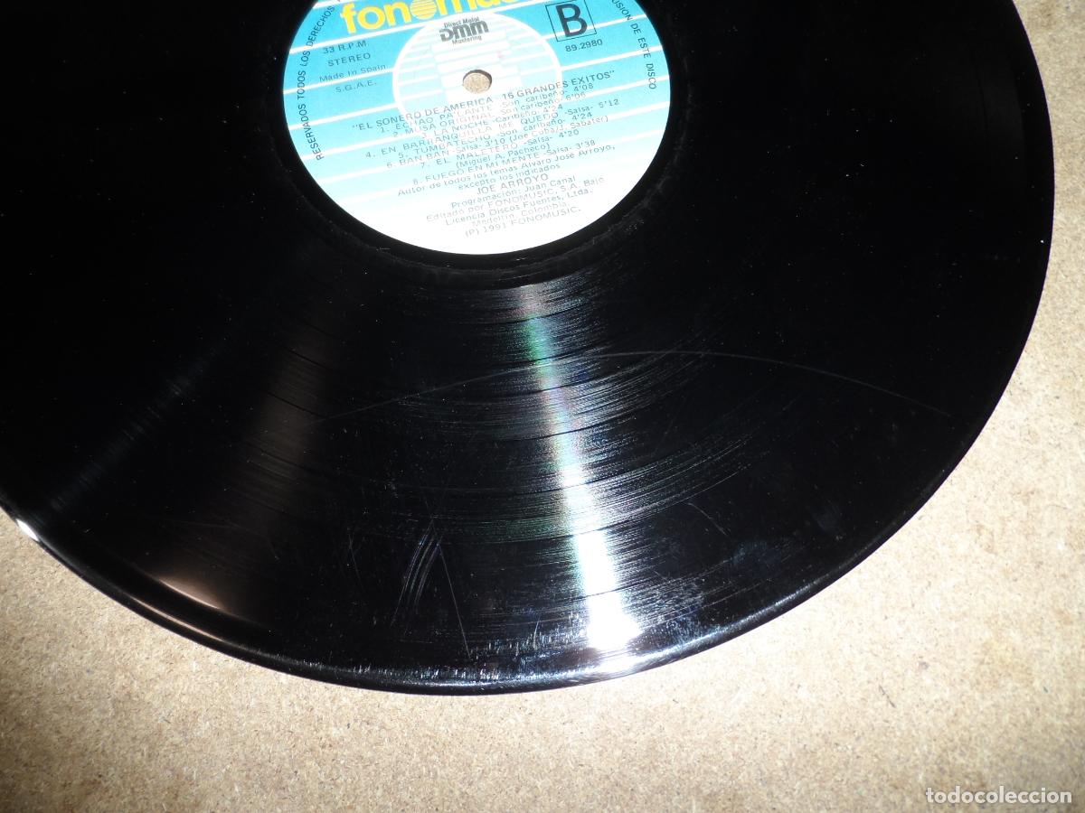 Discos de vinilo: Joe Arroyo &ndash; El Sonero De America: 16 Grandes Exitos (SPAIN 1991) - Foto 4