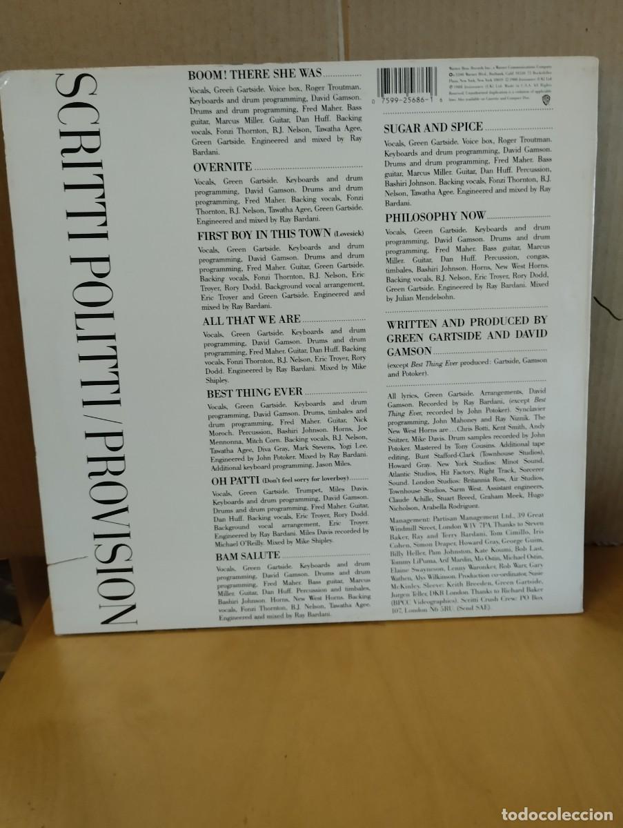 Discos de vinilo: SCRITTI POLITTI ----- PROVISION - Foto 2