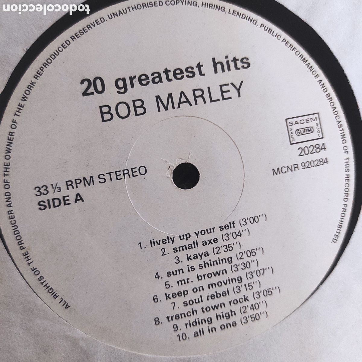 Discos de vinilo: Bob Marley &ndash; 20 Greatest Hits (Vinilo LP) - Foto 5