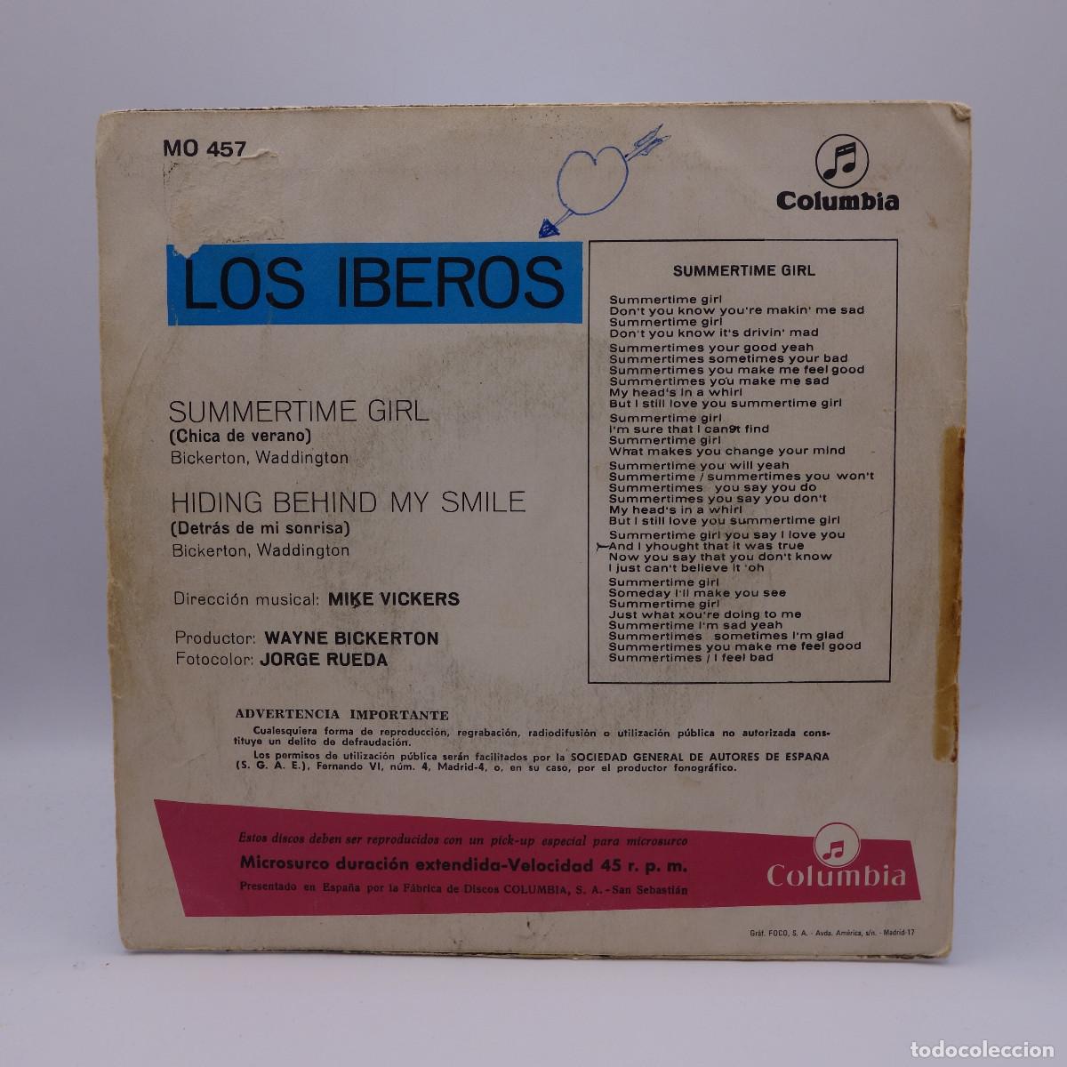 Discos de vinilo: LOS IBEROS - CHICA DE VERANO - Foto 2