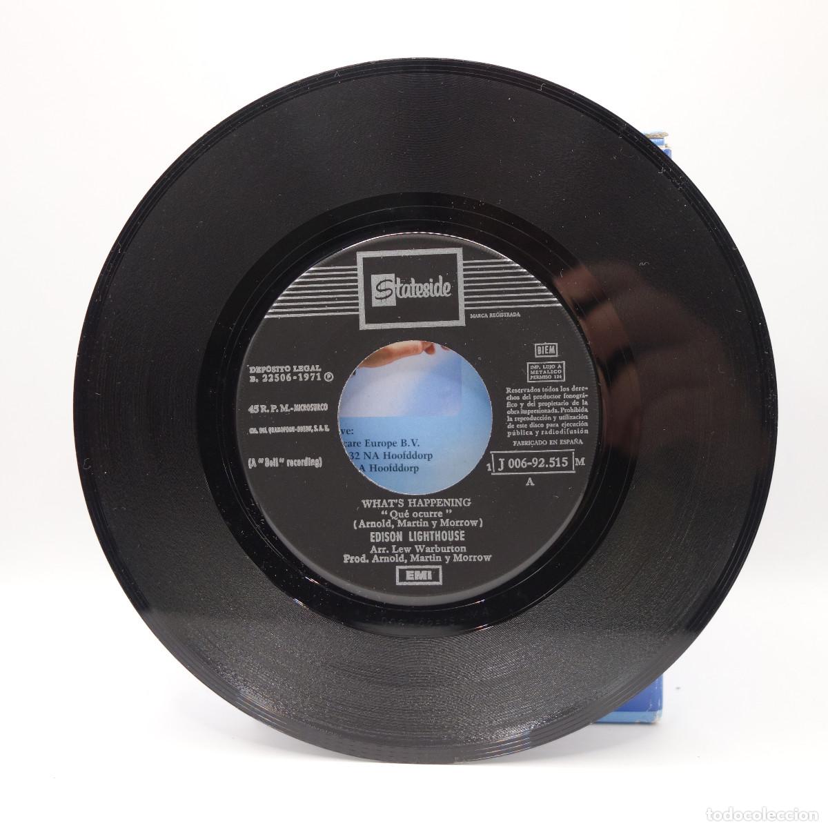 Discos de vinilo: EDISON LIGHTHOUSE - WHATS HAPPENING - Foto 3
