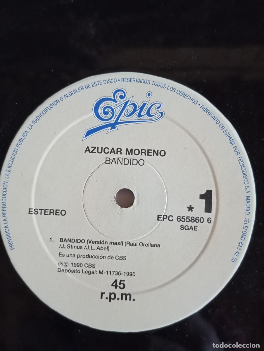 Discos de vinilo: AZ&Uacute;CAR MORENO - BANDIDO - EPIC - 1990 - Foto 3