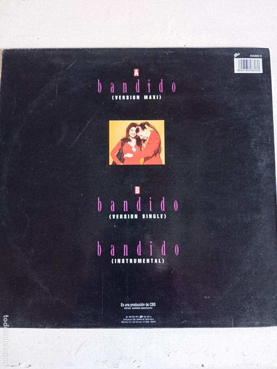 Discos de vinilo: AZ&Uacute;CAR MORENO - BANDIDO - EPIC - 1990 - Foto 6