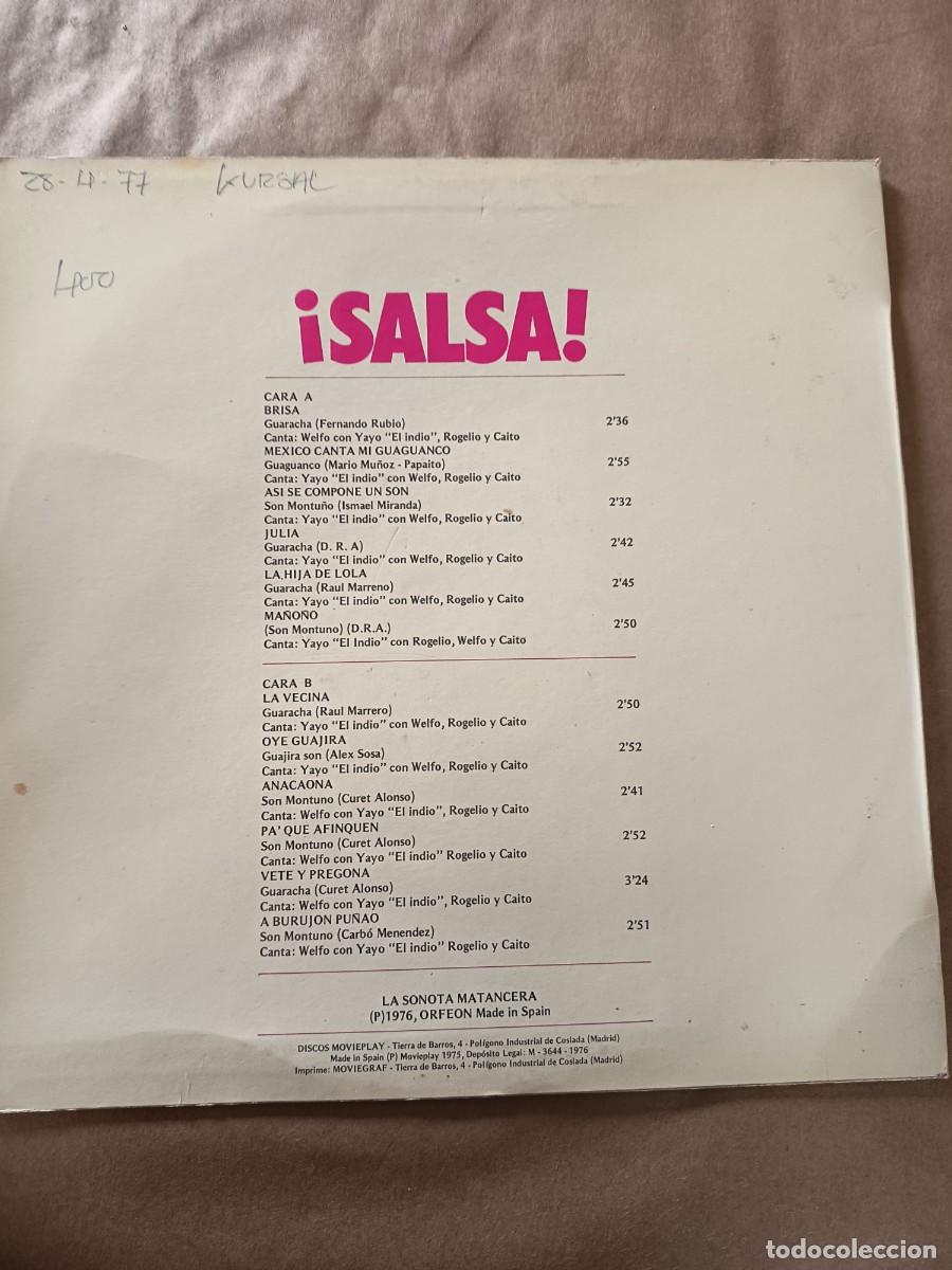 Discos de vinilo: LOTE 82, LP SALSA ! LA SONORA MATANCERA - Foto 2
