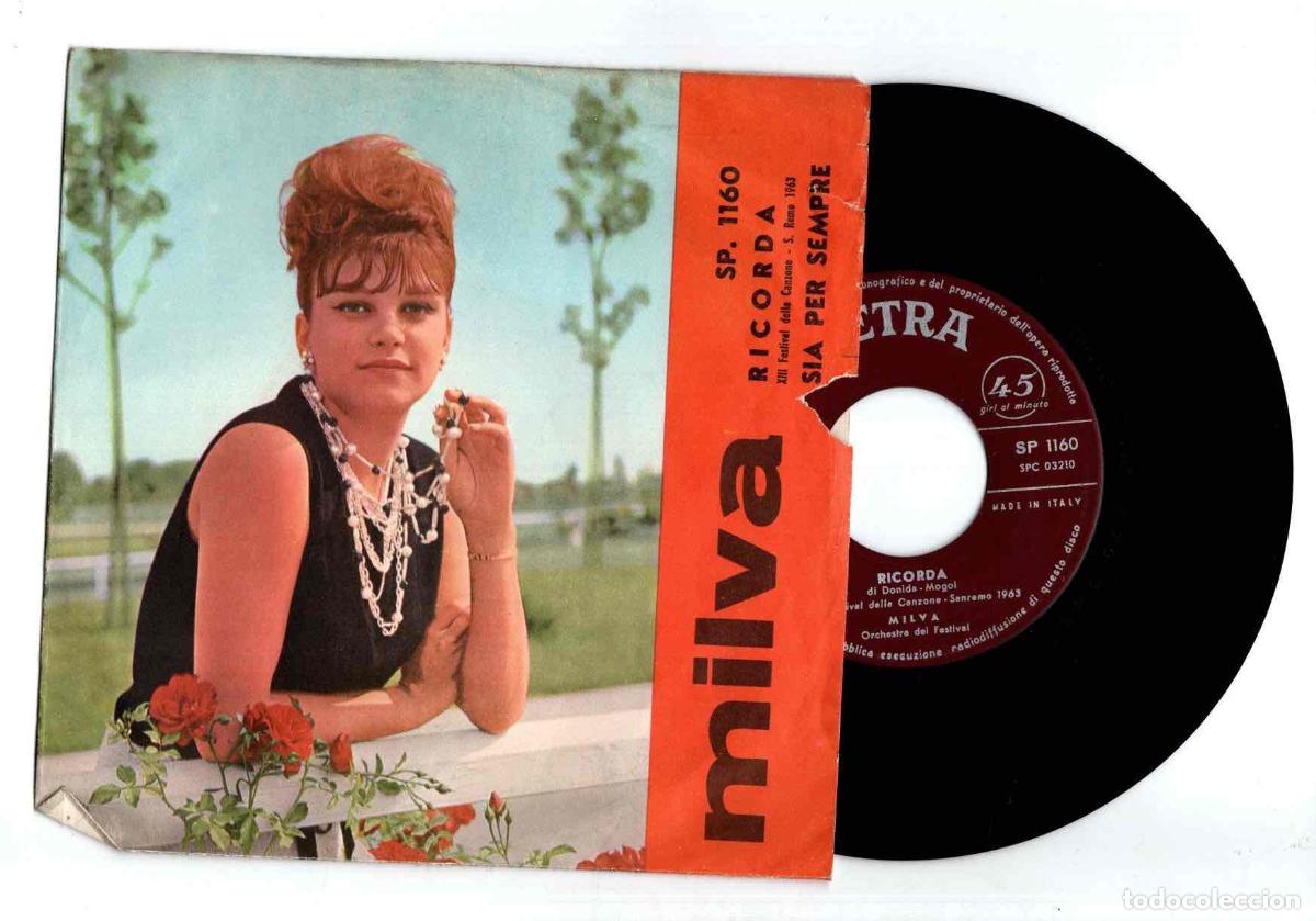 Disques de vinyle: SINGLE MILVA RICORDA SIA PER SEMPRE. CETRA