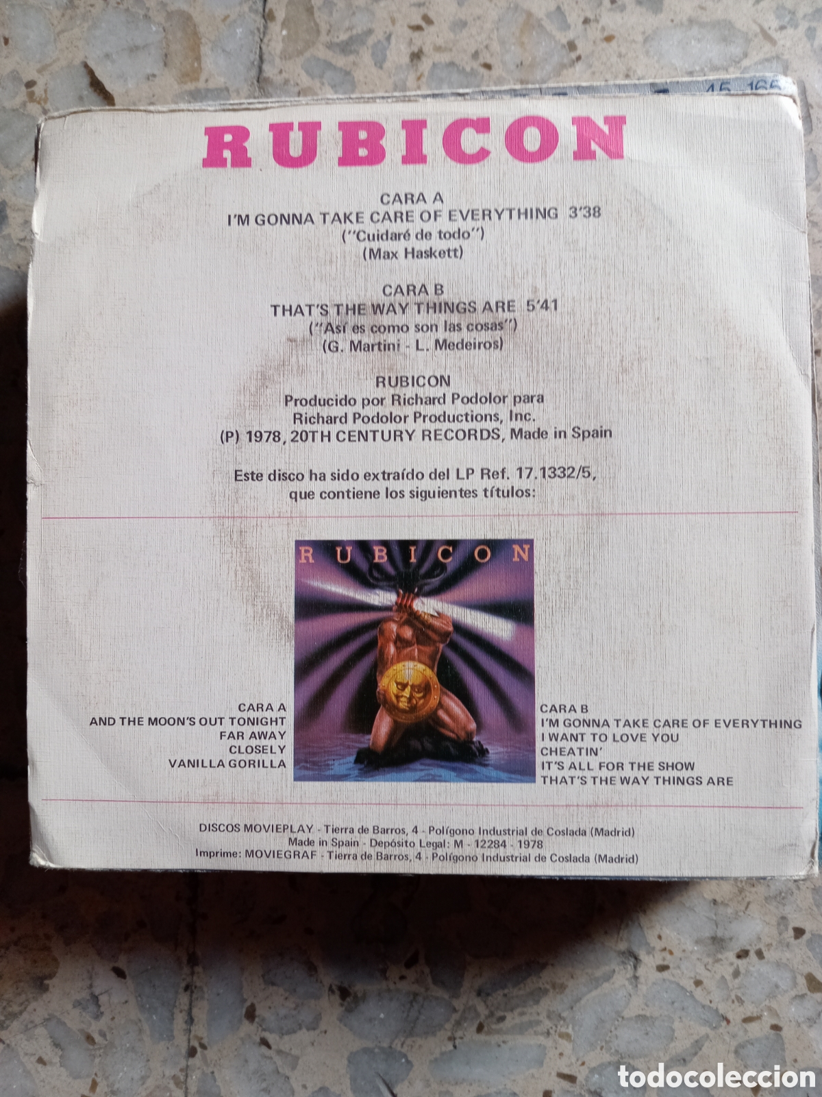 Discos de vinilo: SGL RUBICON CUIDARE DE TODO 1978 - Foto 2