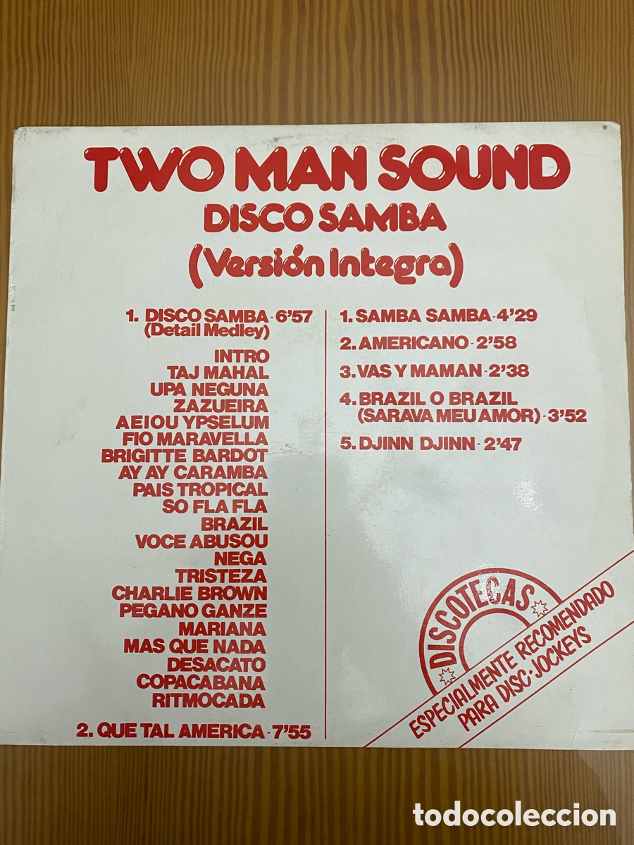 Discos de vinilo: Disco de Vinilo (LP) Two Man Sound &ldquo;Disco Samba&rdquo; - Foto 1