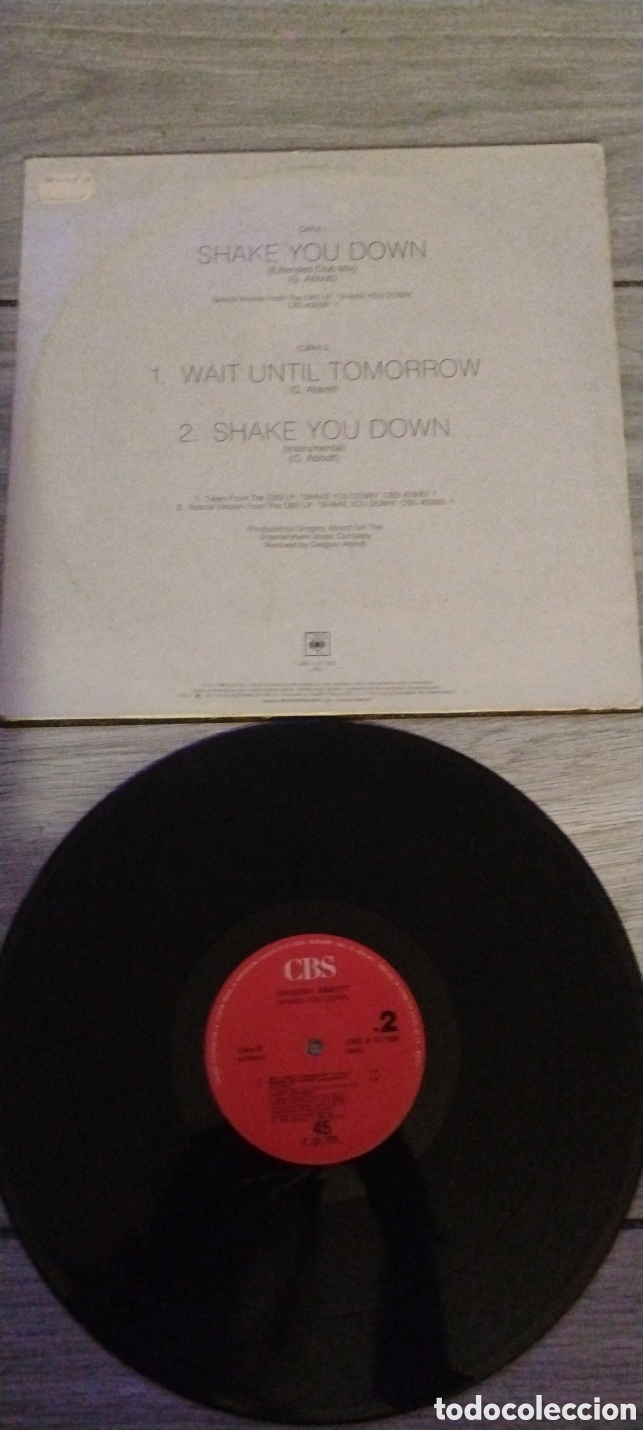 Discos de vinilo: GREGORY ABBOTT-SHAKE YOU DOWN-MAXI-CBS/SPAIN-IB - Foto 3