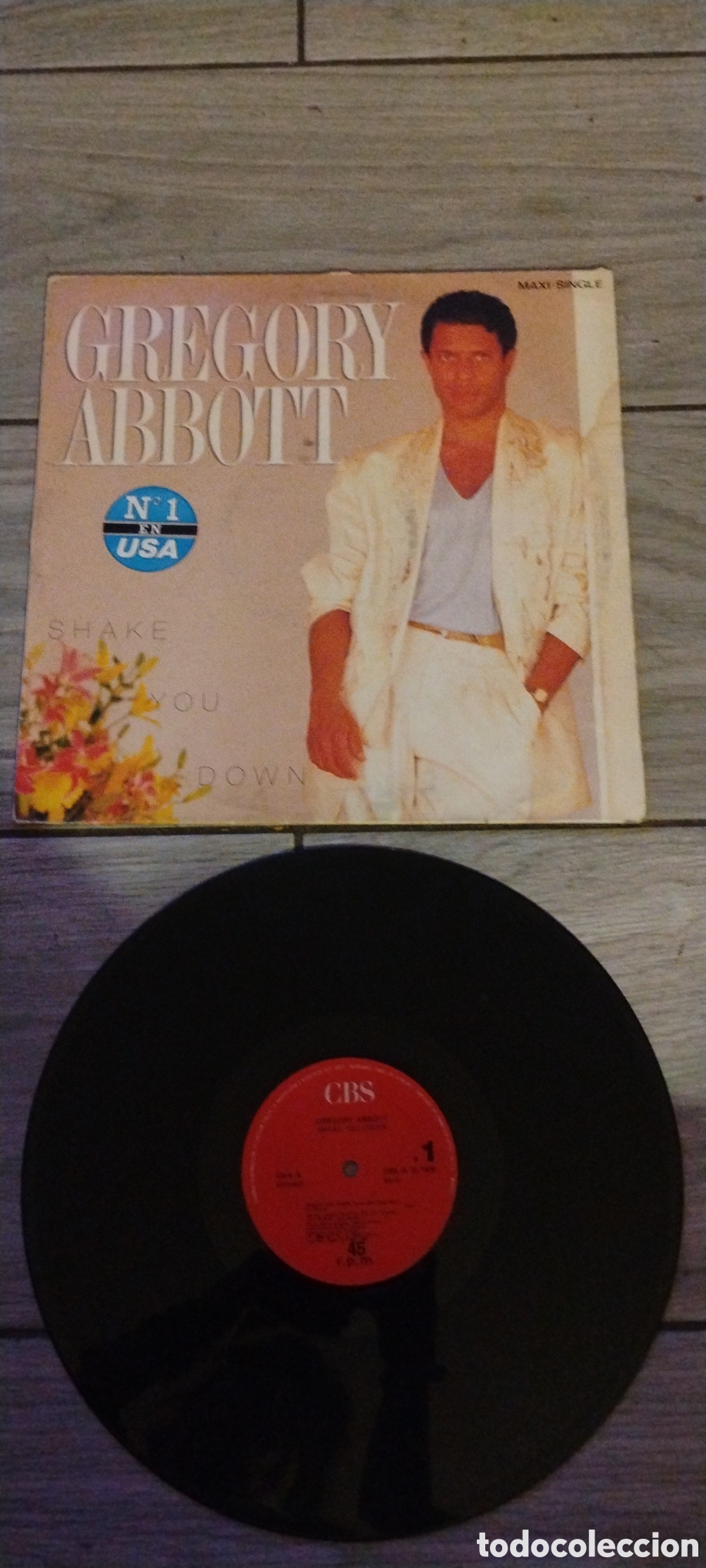 Discos de vinilo: GREGORY ABBOTT-SHAKE YOU DOWN-MAXI-CBS/SPAIN-IB - Foto 2
