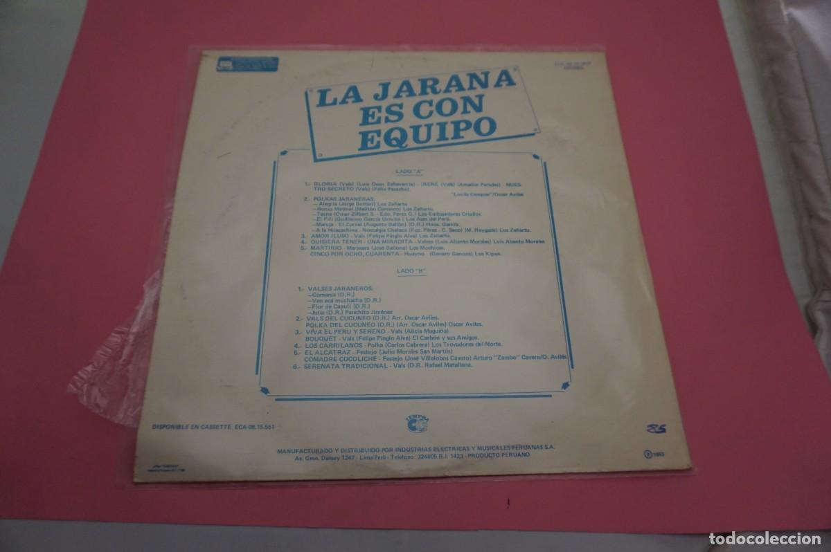 Discos de vinilo: LP - LA JARANA ES CON EQUIPO - DISCO COMO NUEVO - Foto 3