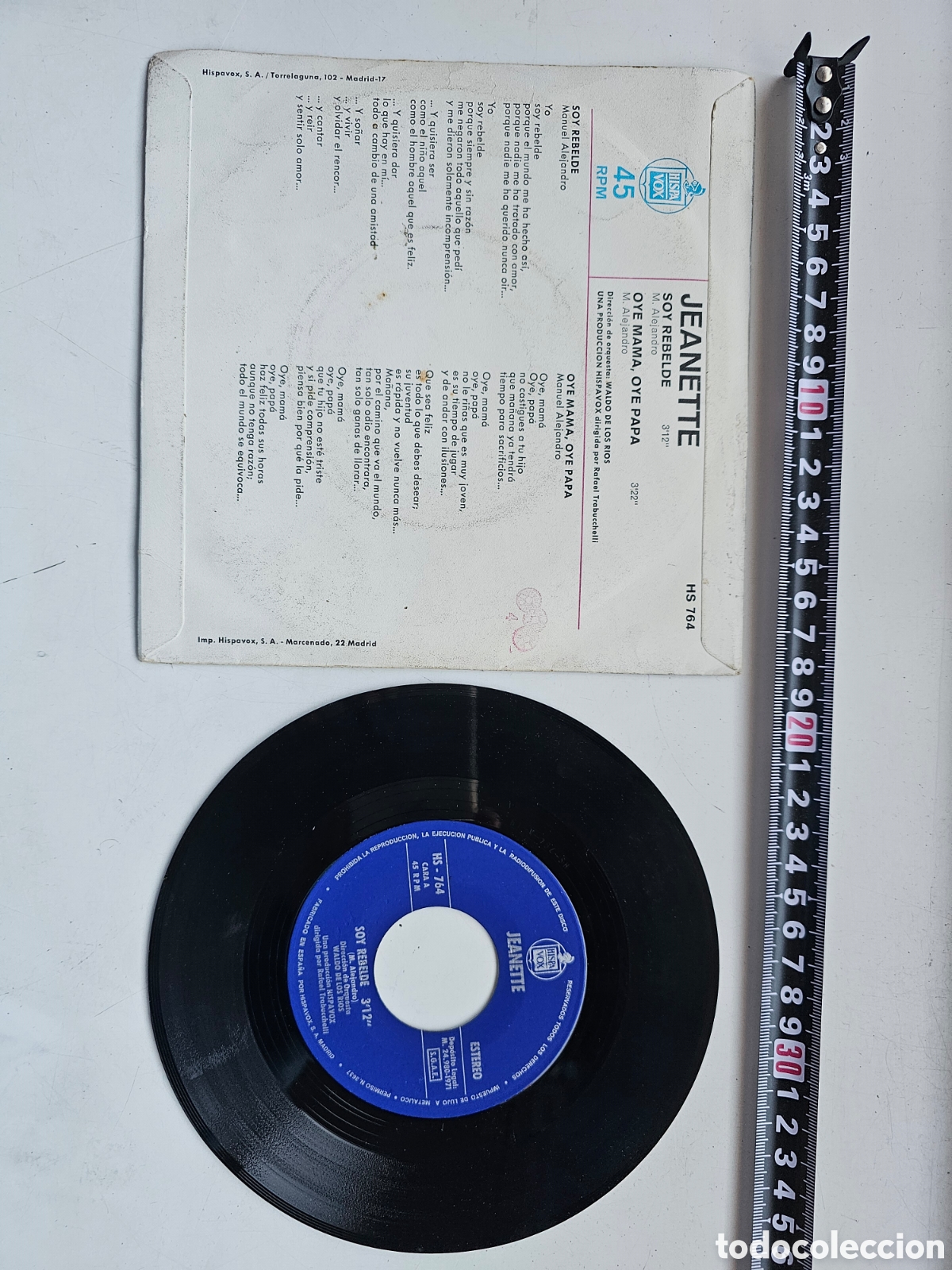 Discos de vinilo: Disco de vinilo de Jeanete Soy Rebelde 1971 - Foto 3