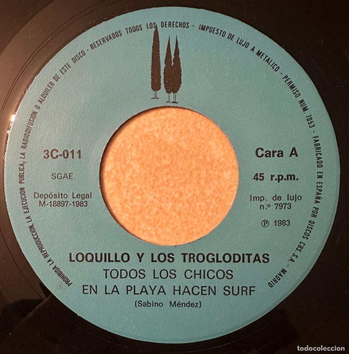 Discos de vinilo: LOQUILLO TROGLODITAS SINGLE PACIFICO ORIGINAL 1983 CON INSERT - Foto 4