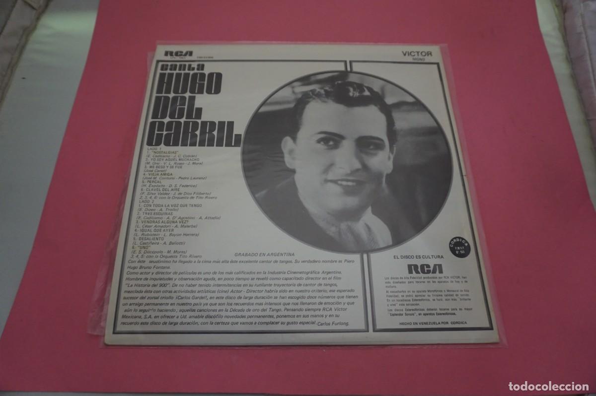 Discos de vinilo: LP - HUGO DEL CARRIL - YO SOY AQUEL MUCHACHO Y OTROS EXITOS - DISCO COMO NUEVO - Foto 3