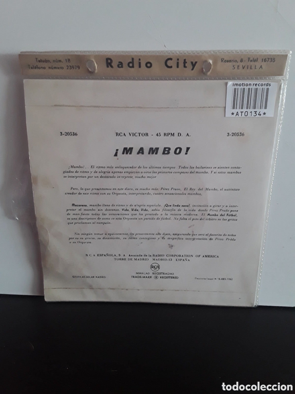 Discos de vinilo: Perez Prado &lrm;&ndash; &iexcl;Mambo! - Foto 2