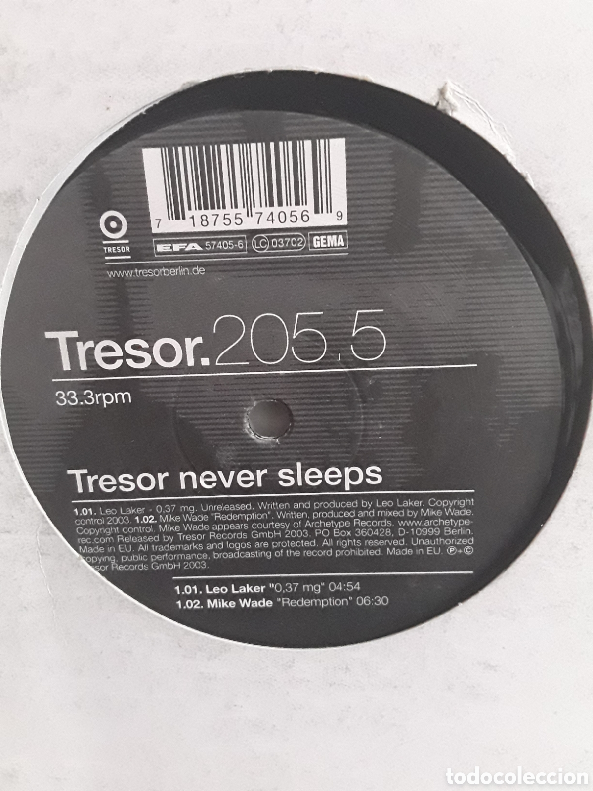 Discos de vinilo: Tresor Never Sleeps TECHNO - Foto 2
