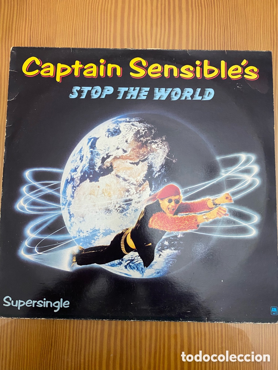 Discos de vinilo: Disco de Vinilo (Maxi) Captain Sensible &ldquo;Stop The World&rdquo; - Foto 1
