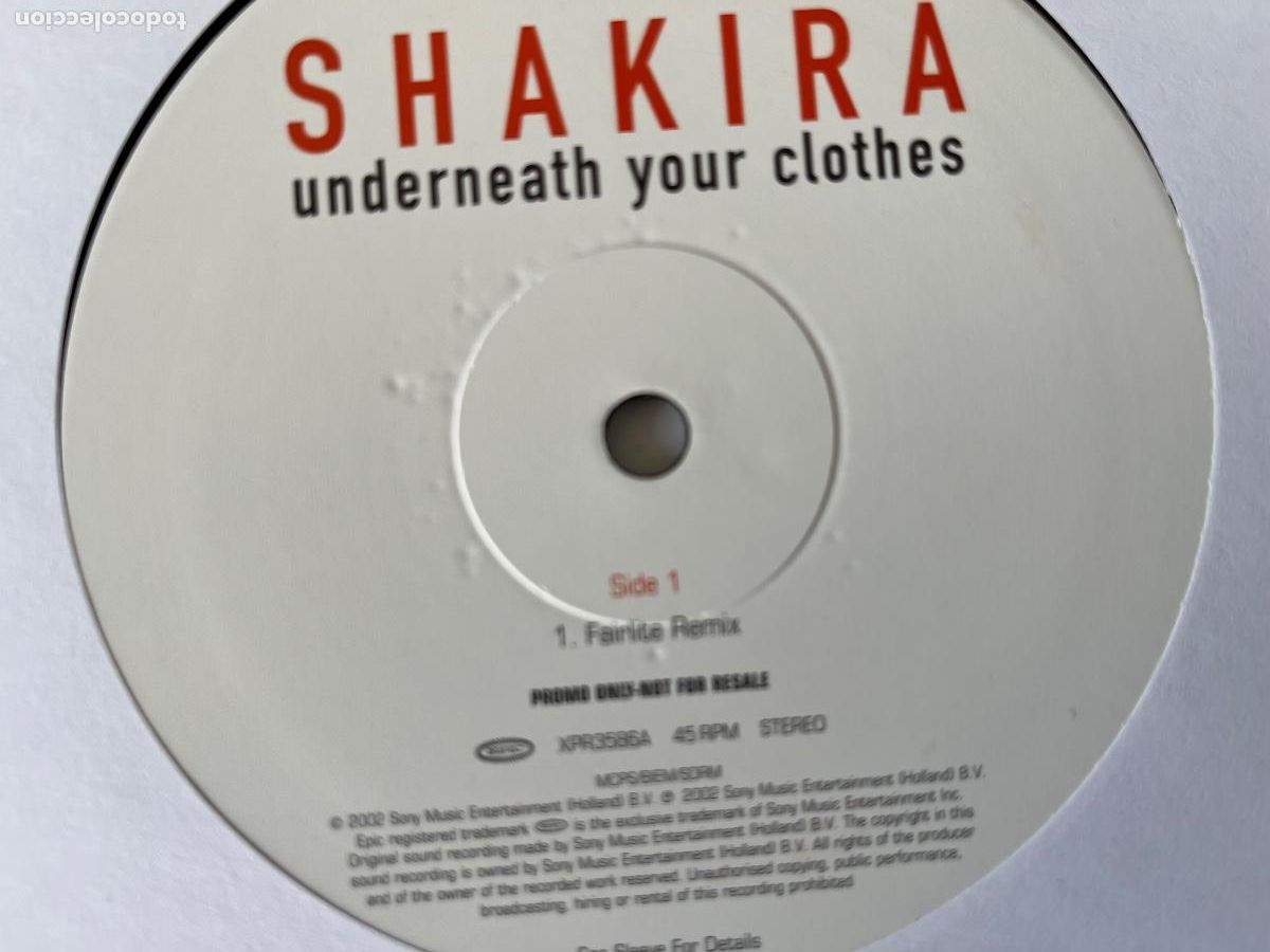 Discos de vinilo: SHAKIRA. Underneath your clothes (vinilo maxi-single 2002) - Foto 3