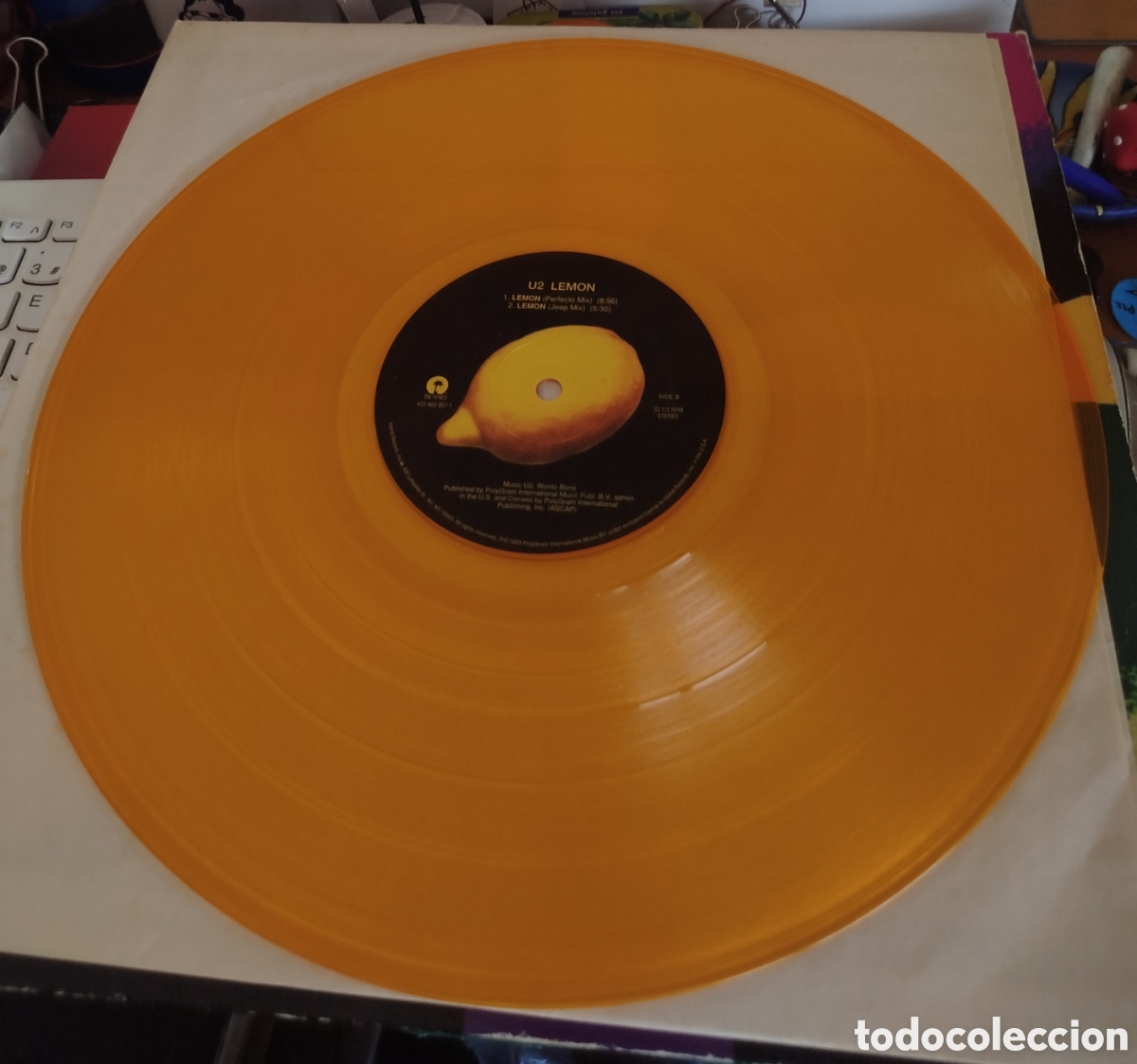 Discos de vinilo: U2 &lrm;&ndash; Lemon (Remixes). Vinilo amarillo - Foto 2