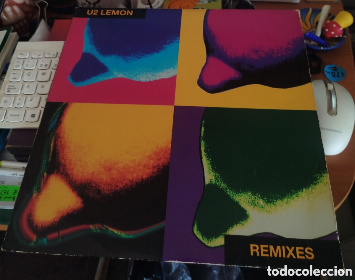 Discos de vinilo: U2 &lrm;&ndash; Lemon (Remixes). Vinilo amarillo - Foto 1