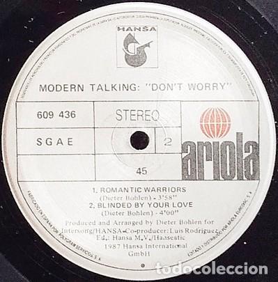 Discos de vinilo: Modern Talking &ndash; Dont Worry-SPAIN-MAXI SINGLE-1987 - Foto 4