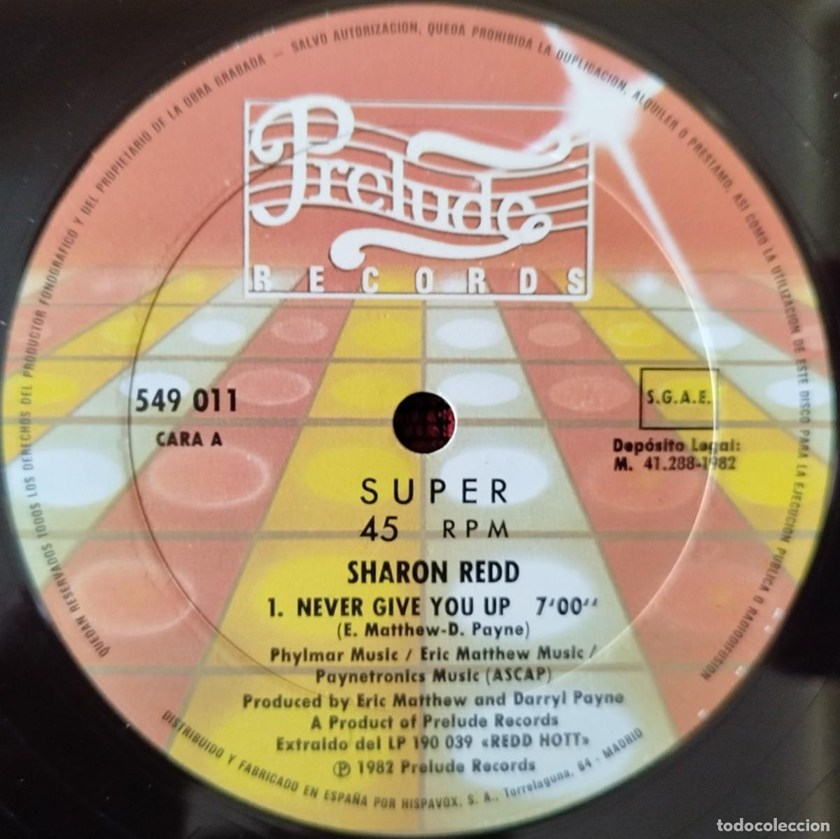 Discos de vinilo: SHARON REDD ** Never Give You Up ** MAXI SINGLE VINILO 1982 - Foto 3