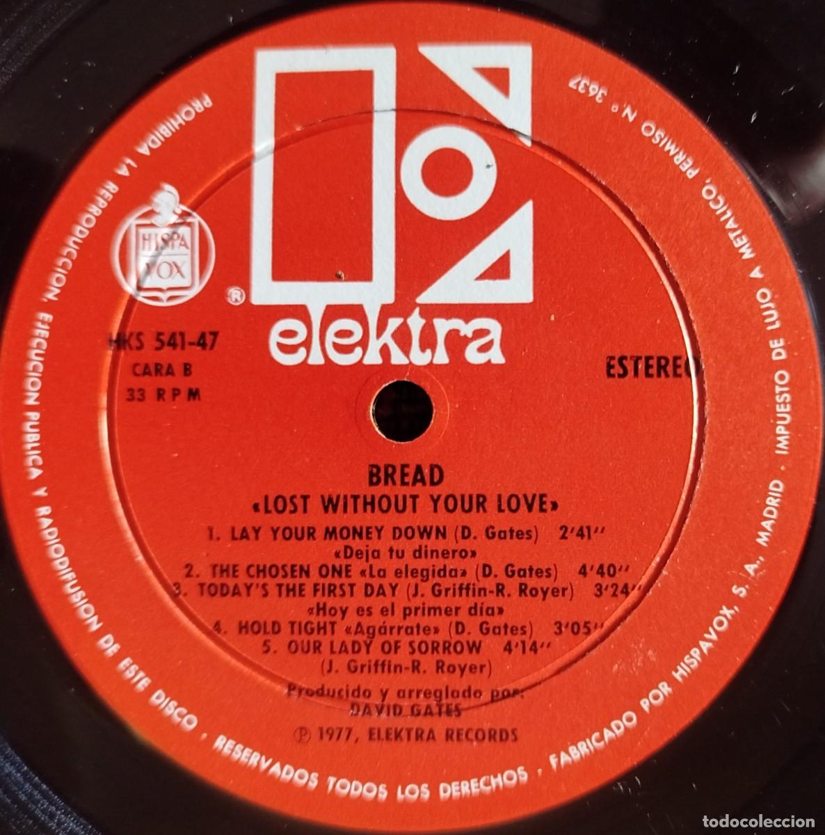 Discos de vinilo: BREAD ** Lost Without Your Love ** VINILO LP 1977 - Foto 4