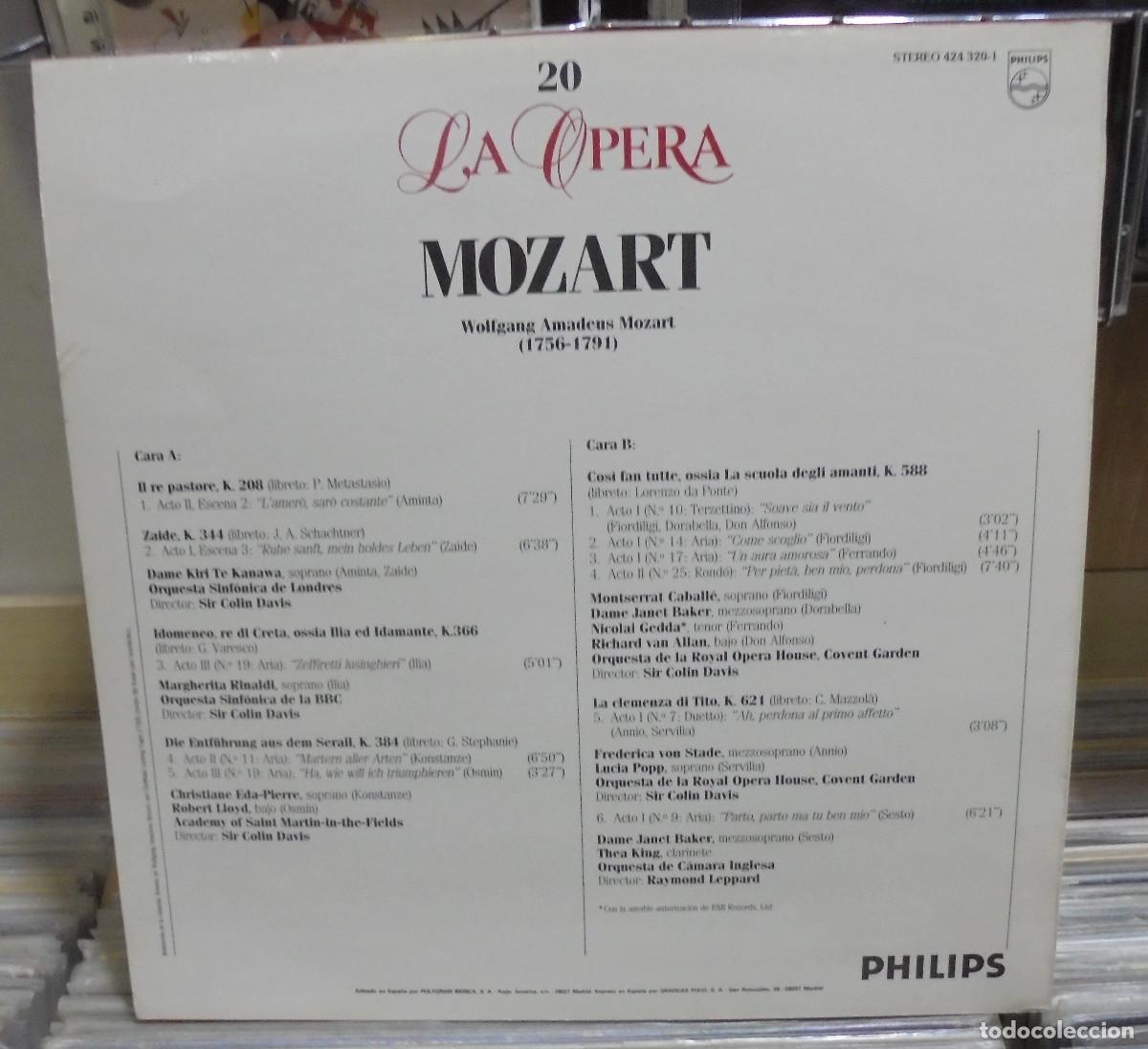 Discos de vinilo: Mozart, Colecci&oacute;n La &Oacute;pera, edici&oacute;n de 1988 -- LP - Foto 2