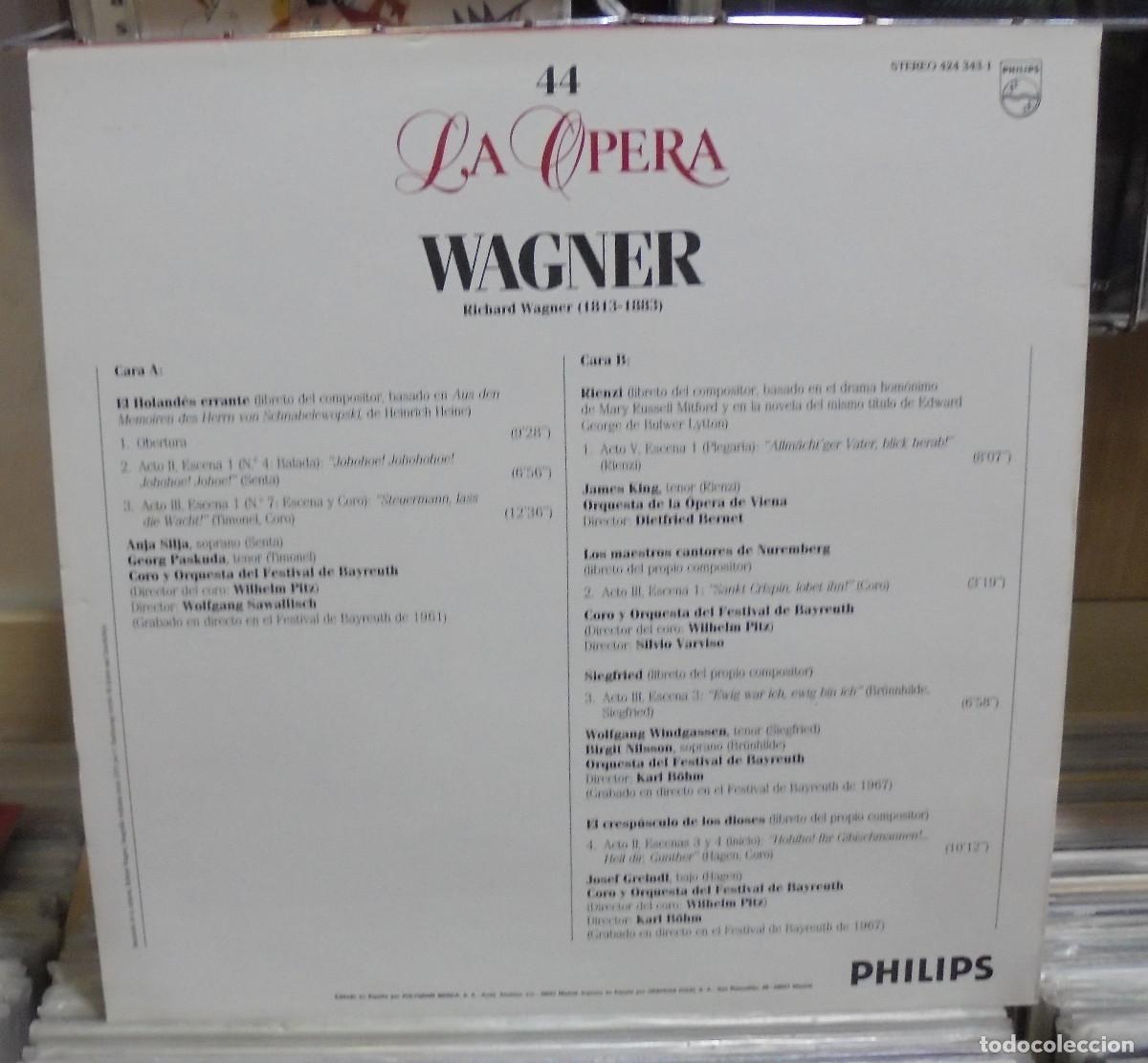 Discos de vinilo: Wagner, Colecci&oacute;n La &Oacute;pera, edici&oacute;n de 1988 -- LP - Foto 2