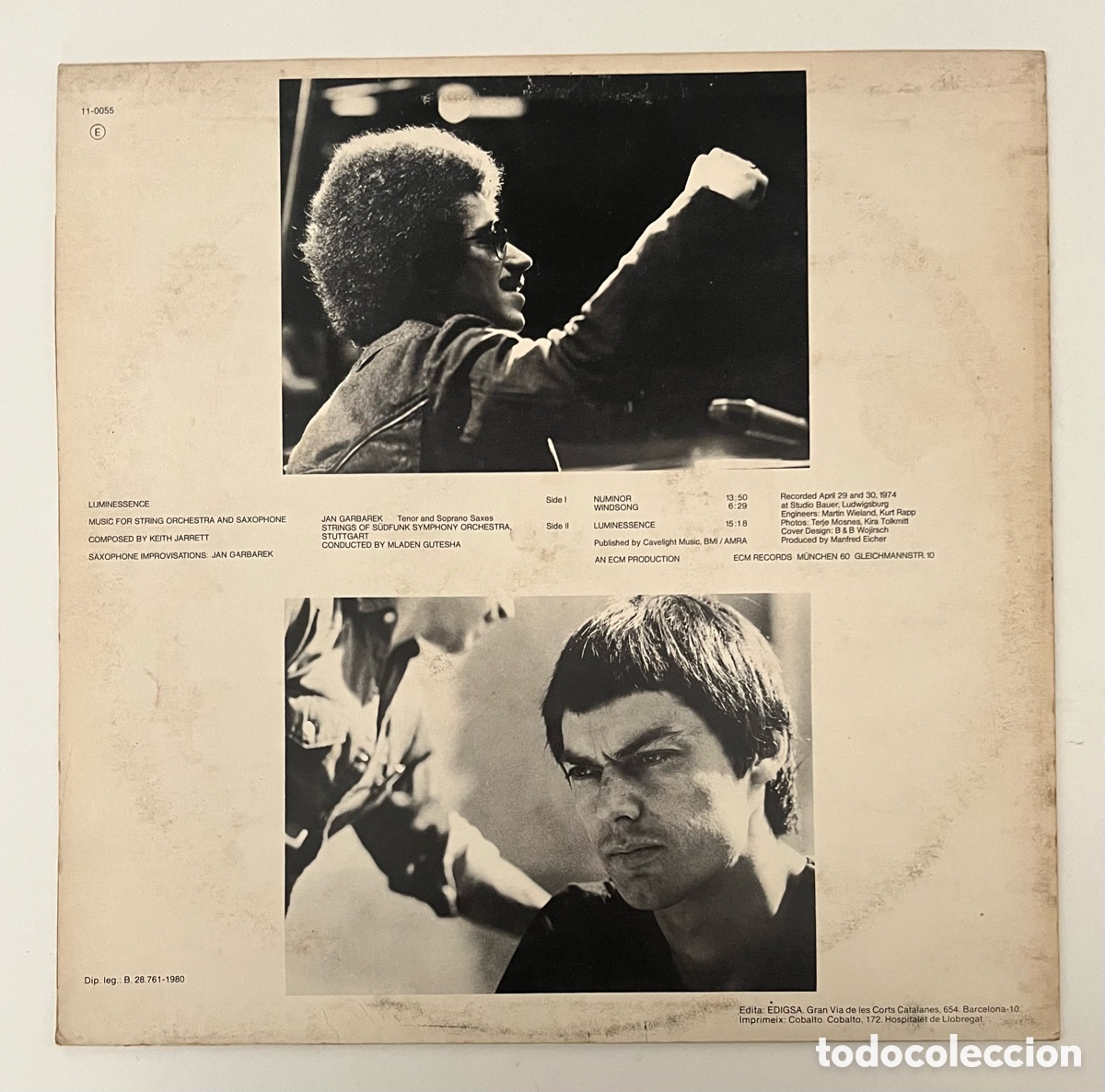 Discos de vinilo: Vinilo Keith Jarrett / Jan Garbarek - Saxophone Improvisations - ECM - Foto 3