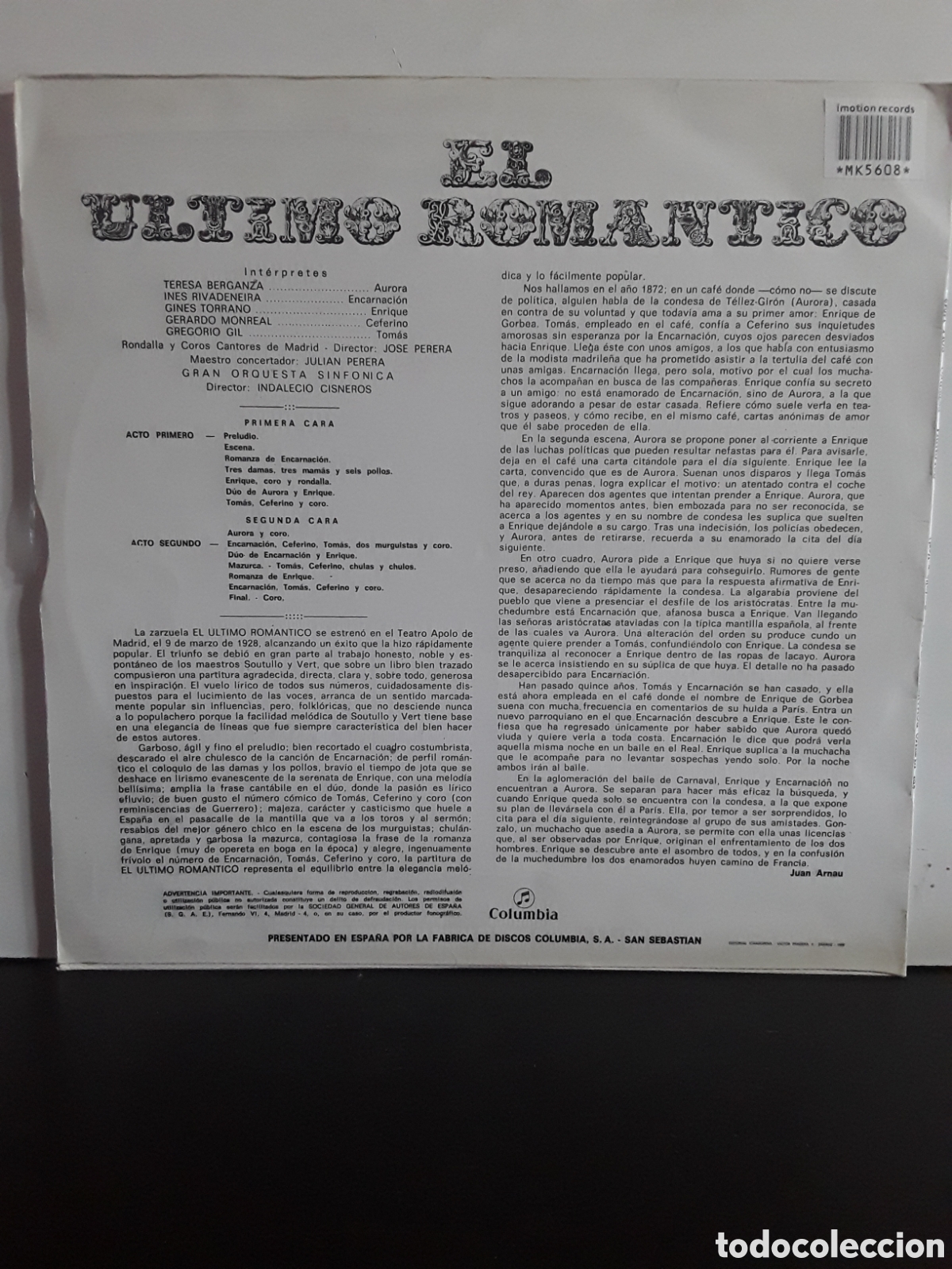 Discos de vinilo: Juli&aacute;n Perera &lrm;&ndash; El Ultimo Romantico - Foto 2
