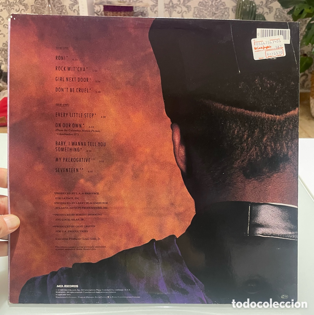 Discos de vinilo: Disco vinilo.- Bobby Brown: Dance ! ... Ya Know It!. MCA Records 1989. - Foto 4