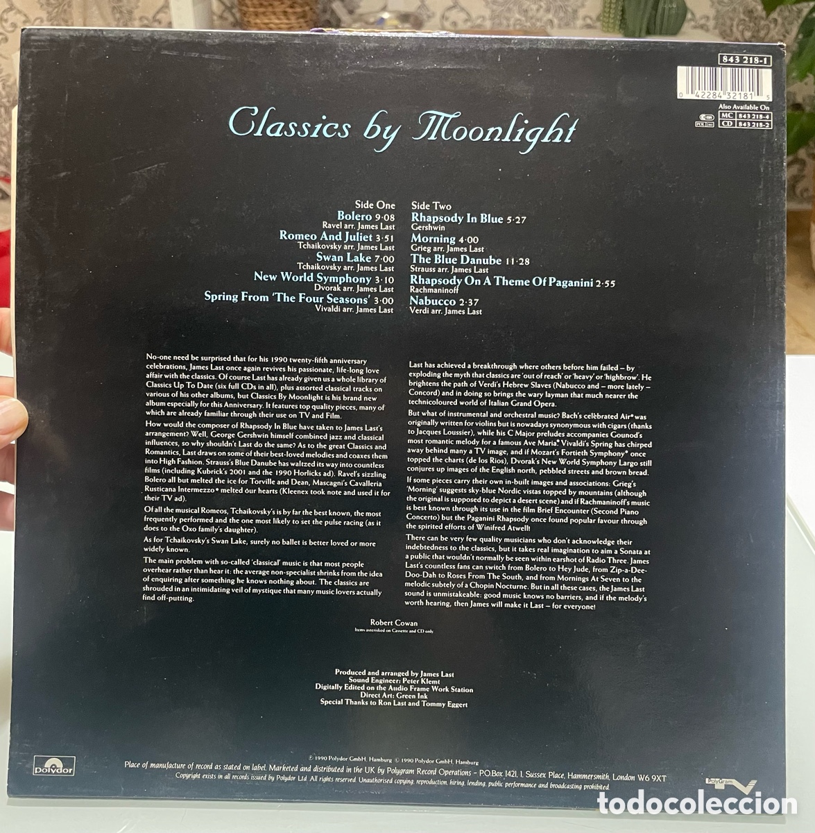 Discos de vinilo: Disco vinilo.- James Last: Classics by Moonlight. Polydor 1990 - Foto 4