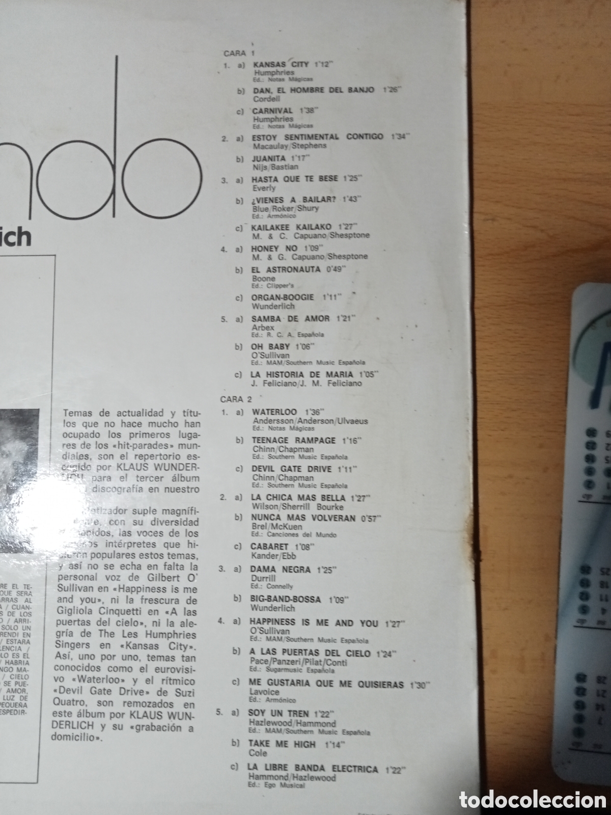 Discos de vinilo: Bailandon con klaus wunderlich - Foto 3