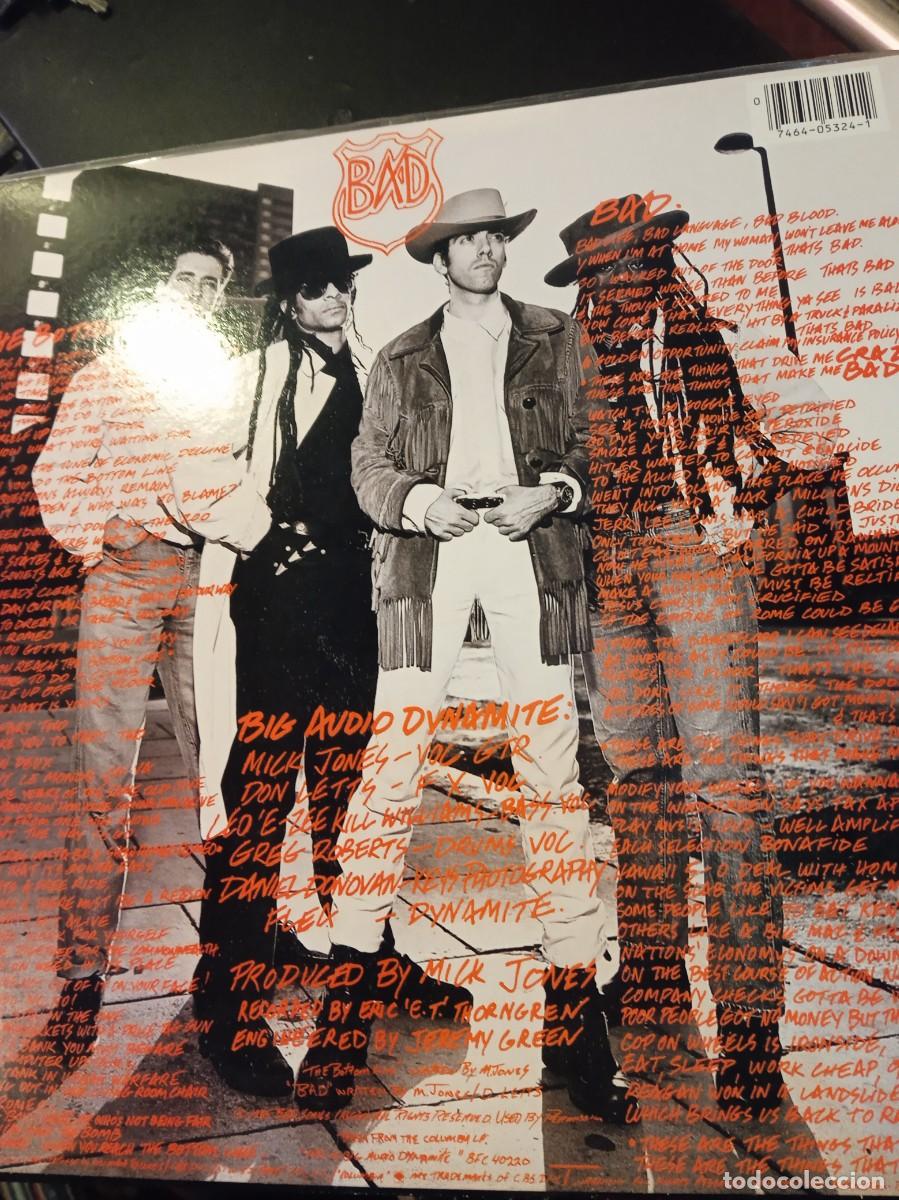 Discos de vinilo: BIG AUDIO DYNAMITE- THE BOTTOM LINE. MAXISINGLE. - Foto 2