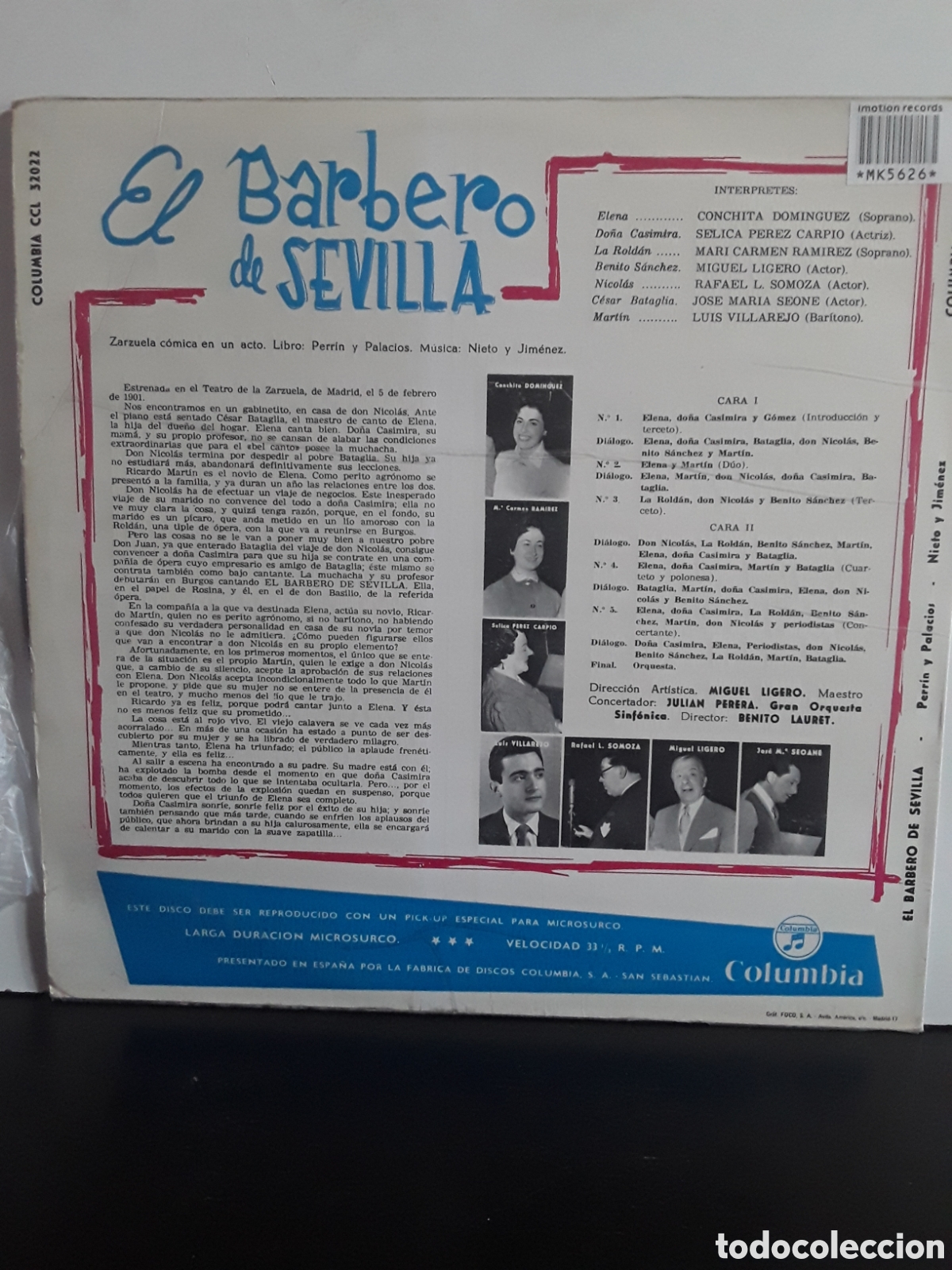 Discos de vinilo: Benito Lauret &ndash; El Barbero De Sevilla - Foto 2