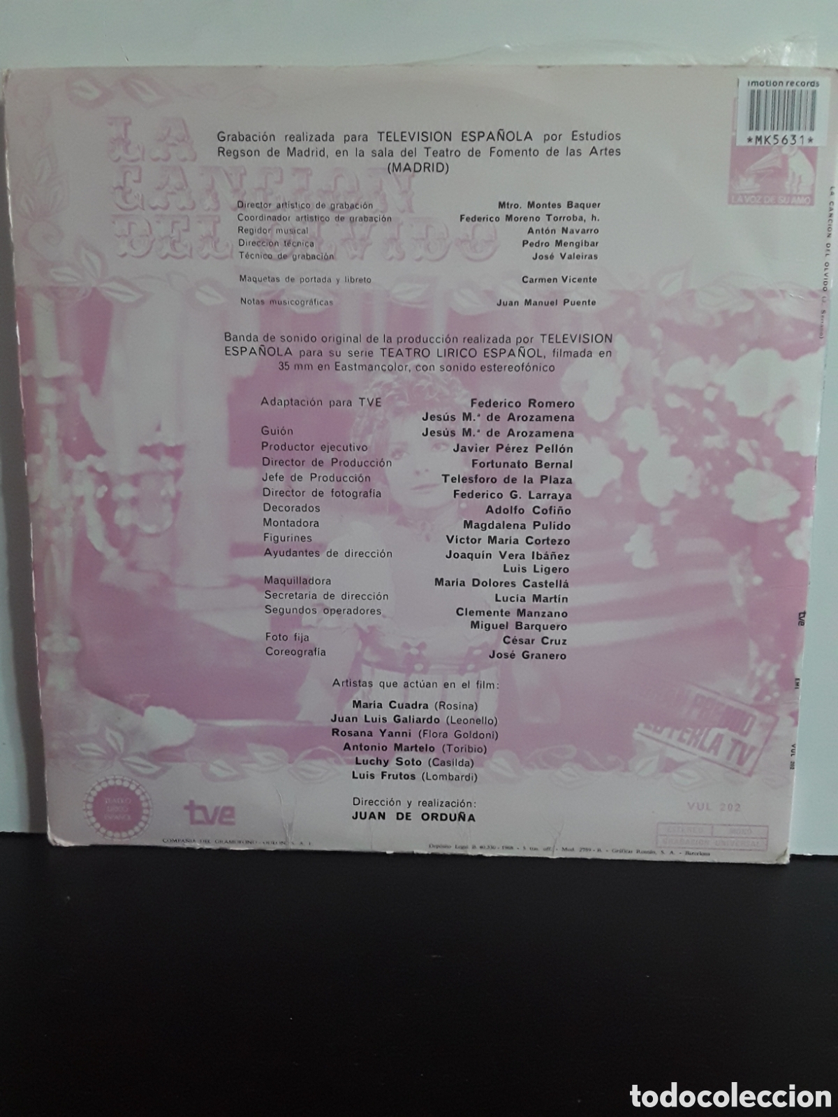 Discos de vinilo: Jos&eacute; Serrano &lrm;&ndash; La Cancion Del Olvido - Foto 2
