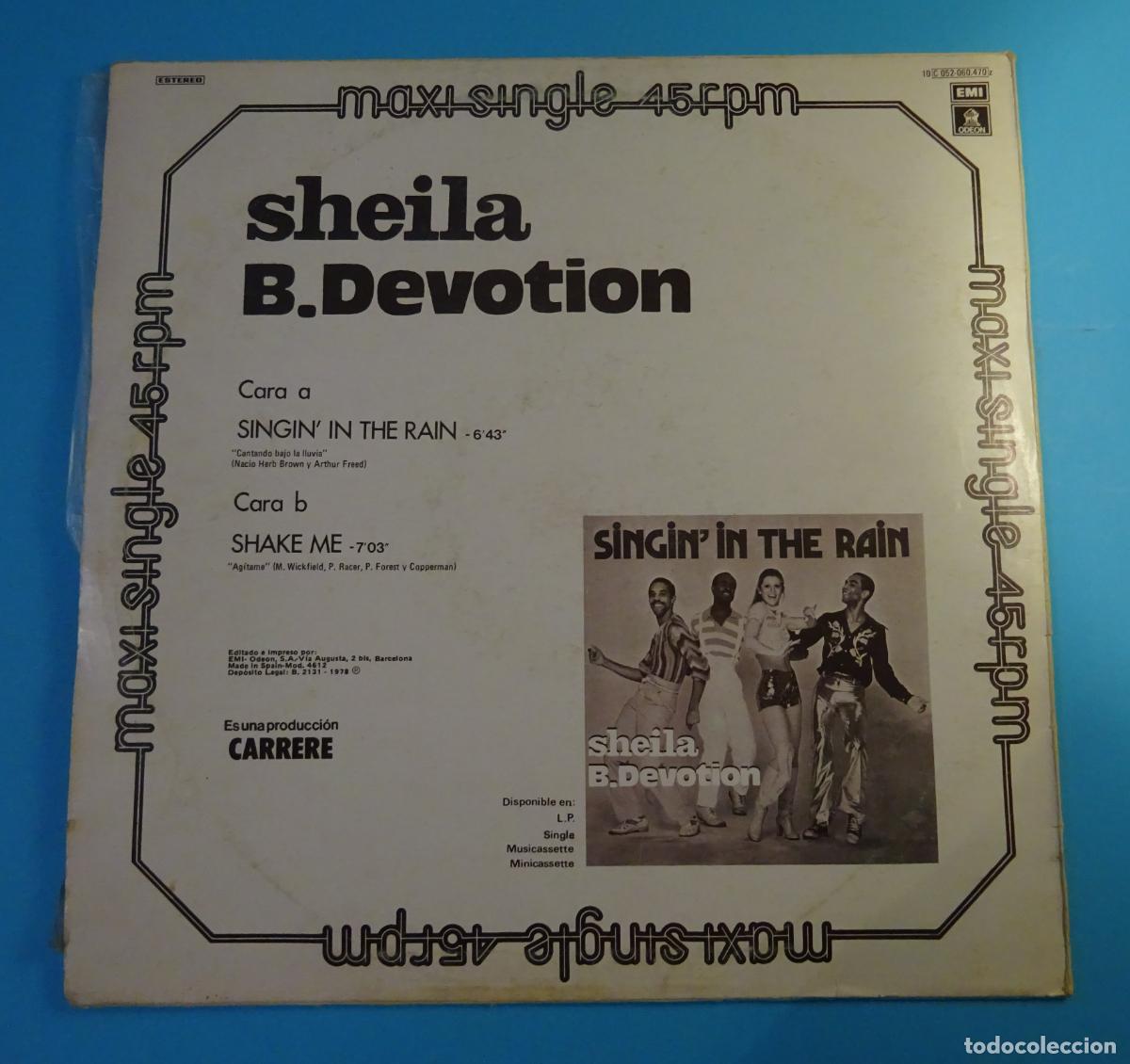Discos de vinilo: SHEILA B. DEVOTION. SINGININ THE RAIN. MAXI SINGLE, 1978 - Foto 2