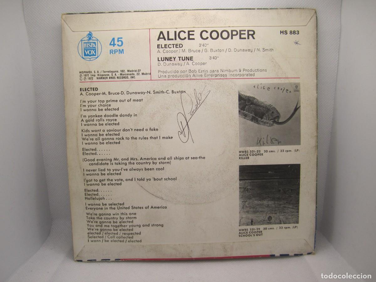 Discos de vinilo: single alice cooper elected - Foto 3